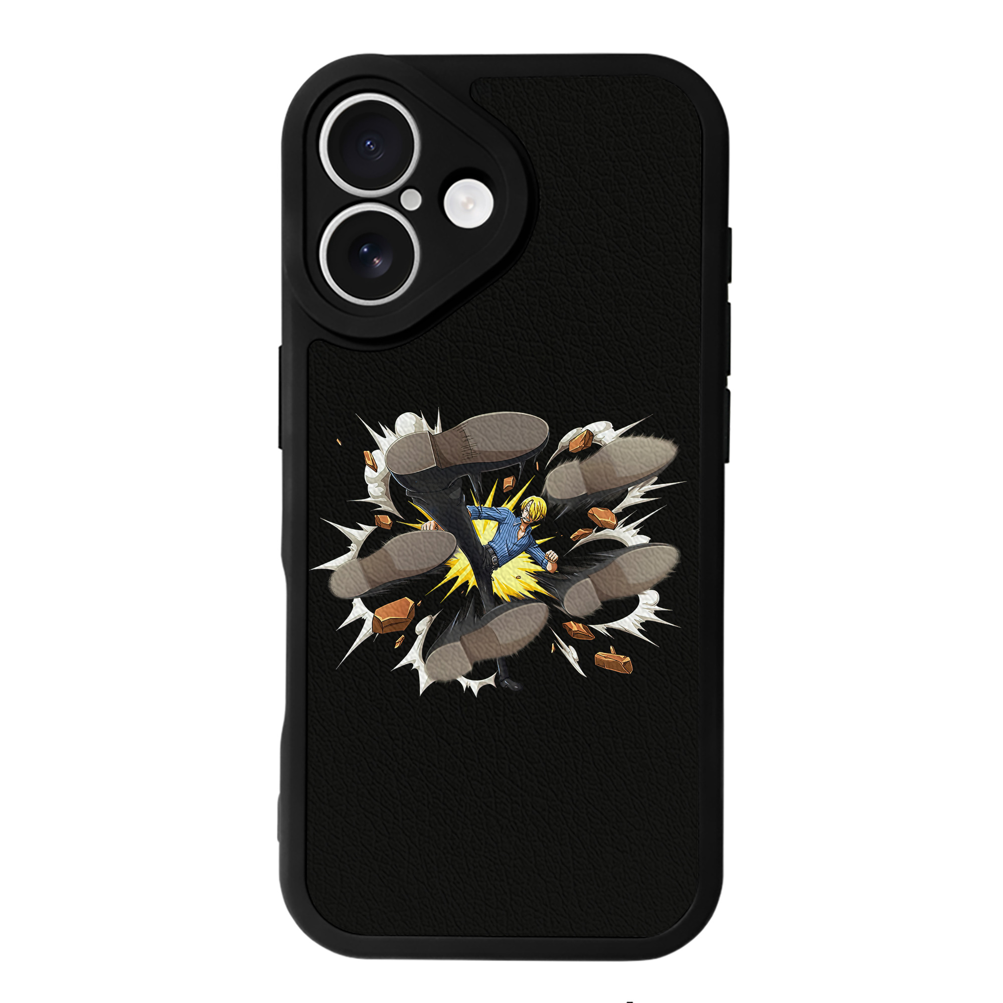 （画像用） ワンピース サンジ ONE PIECE Sanji 【iPhone 16シリーズ対応】シリコンスマホケース（レザー調） 材質：シリコン
